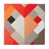 Carreau Triangles Abstraits modernes, orange, Fuchsia et g (Devant)