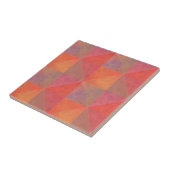 Carreau Triangles d'aquarelle géométriques orange rose rou (Côté)