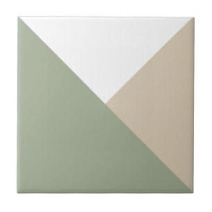 Carreau Triangles de blocs de couleur modernes Vert sauge