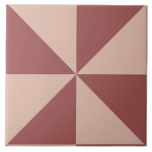 Carreau Triangles en sienne et quartz rose géométrique (Devant)