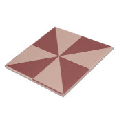 Carreau Triangles en sienne et quartz rose géométrique (Côté)
