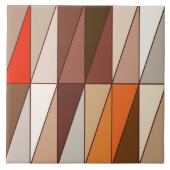 Carreau Triangles géométriques, beige, brun, rouge, or (Devant)