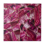 Carreau Triangles géométriques d'or blanc fuchsia rose<br><div class="desc">Ces triangles roses et blanches fuchsia modernes et chics de pierre de geode d'agate décrites en or imprimé par faux est parfaite pour la femme à la mode et élégante. Sa conception contemporaine et girly est grande pour beaucoup de cadeaux et d'occasions. Appréciez ces résumé et copie à la mode...</div>