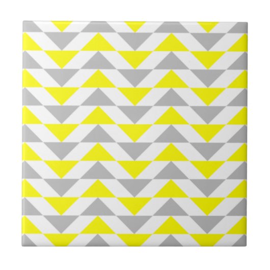 Carreau Triangles géométriques Jaune, Gris, Blanc Motif (Devant)
