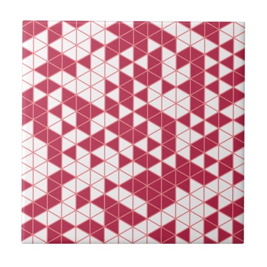 Carreau Triangles géométriques modernes Magenta Rose (Devant)