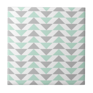Carreau Triangles géométriques Motif blanc gris vert