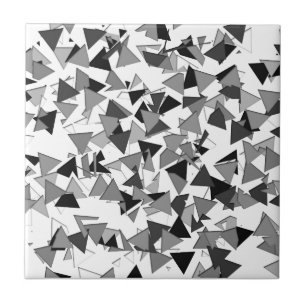 Carreau Triangles géométriques noires, grises, et blanches