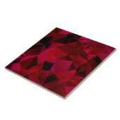 Carreau Triangles géométriques polygonaux imprimés rouges (Côté)