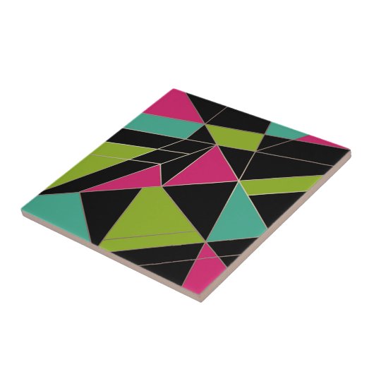 Carreau Triangles mode géométrie d'impression abstraite (Côté)