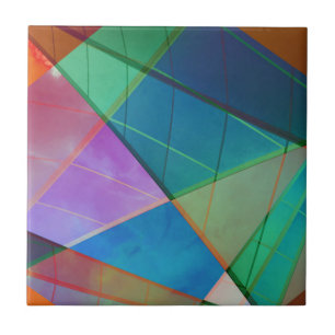 Carreau Triangles modernes, colorés, trapézoïdes façon