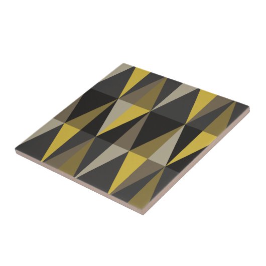 Carreau Triangles modernes du milieu du siècle Jaune foncé (Côté)