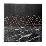 Carreau Triangles roses élégantes d'or et marbre noir et<br><div class="desc">Élégant et chic le motif géométrique de triangles d'or rose imprimé ce par faux avec la copie de marbre noire et blanche est parfait pour la femme à la mode et élégante. Il est joli et la copie moderne est grande pour beaucoup de cadeaux et d'occasions. Appréciez cette conception lisse...</div>