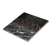 Carreau Triangles roses élégantes d'or et marbre noir et (Côté)