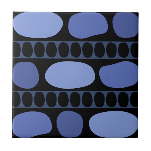 Carreau Tribal Art Rock Pattern Black Blue (Devant)