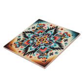 Carreau Tribal Aztec motif géométrique abstrait coloré (Côté)