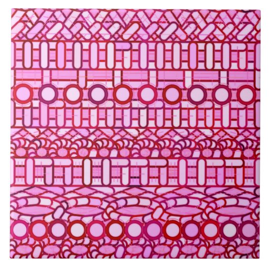 Carreau Tribal Batik - tons rose et bordeaux (Devant)