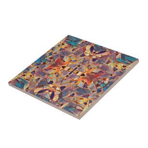 Carreau Tribal Bohemian Hippie violet bleu jaune Motif