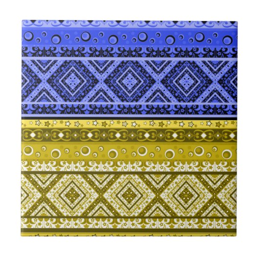 Carreau Tribal ethno boho ornementale traditionnelle ornem (Devant)