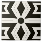 Carreau Tribal Home Floral noir et blanc (Devant)