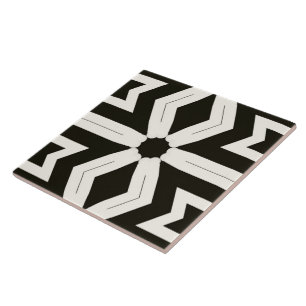 Carreau Tribal Home Floral noir et blanc