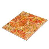Carreau Tribal Mandala Print, Orange and Mustard Gold (Côté)