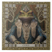Carreau Tribal Spirit Frog - Retable d'art sur mesure (Devant)