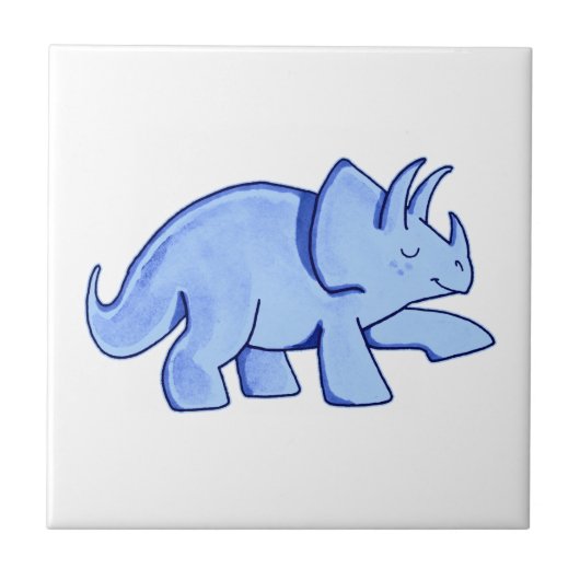 Carreau Triceratops bleu (Devant)