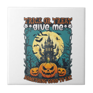 Carreau Trick Or Treat Halloween Maison Hantée Citrouilles