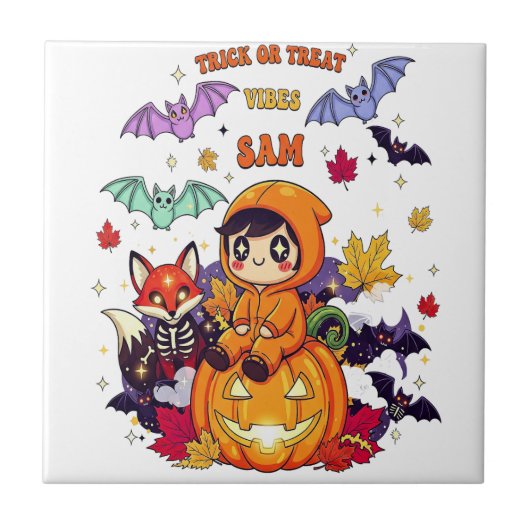 Carreau Trick or Treat Halloween mignon (Devant)