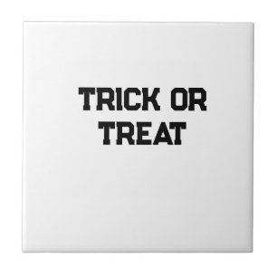 Carreau Trick ou. Traiter Halloween éffrayant noir simple 
