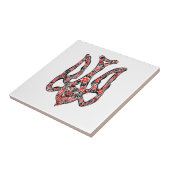 Carreau Trident de l'emblème national ukrainien tryzub sty (Côté)