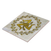 Carreau Trinacria sicilienne et couronne d'olivier (Côté)