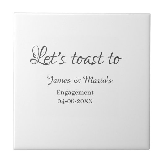 Carreau Trinquons à la fête de fiançailles nom date élégan (Devant)