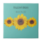 Carreau trio de tournesol rustique pour mariage (Devant)