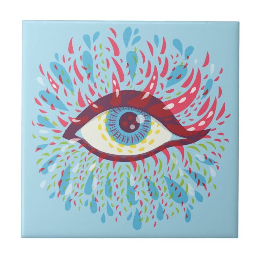 Carreau Trippy Oye Psychedelic Art (Devant)