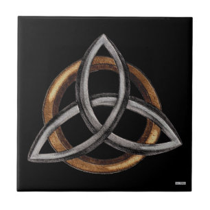 Carreau Triquetra (brun/argent)