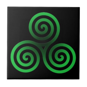 Carreau Triskele céleste vert
