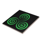 Carreau Triskele céleste vert (Côté)