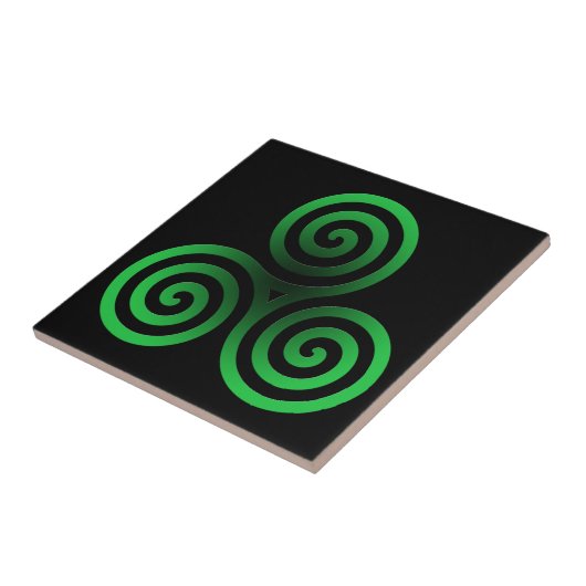 Carreau Triskele céleste vert (Côté)