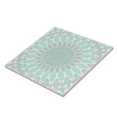 Carreau Tristy en verre vert Mandala (Côté)