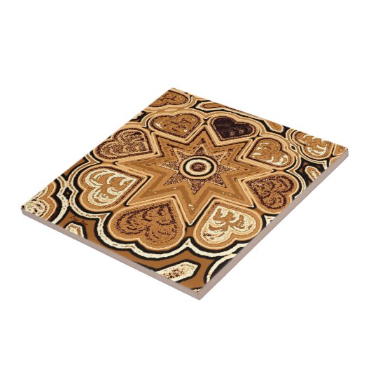 Carreau Trivet/Carrelage coeur d'art populaire Brown (Côté)