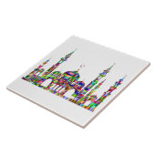 Carreau Trivet en céramique avec décor de mosquée prisme c (Côté)
