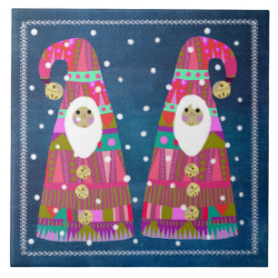 Carreau Trivet Gnomes d'hiver