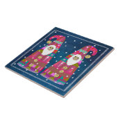 Carreau Trivet Gnomes d'hiver (Côté)