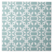 Carreau Trivet Motif Moder Art Déco Bleu Clair Et Blanc (Devant)