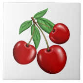 Carreau Trois Cerises Fruites Rouges (Devant)