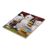 Carreau Trois chatons heureux à la fête (Côté)