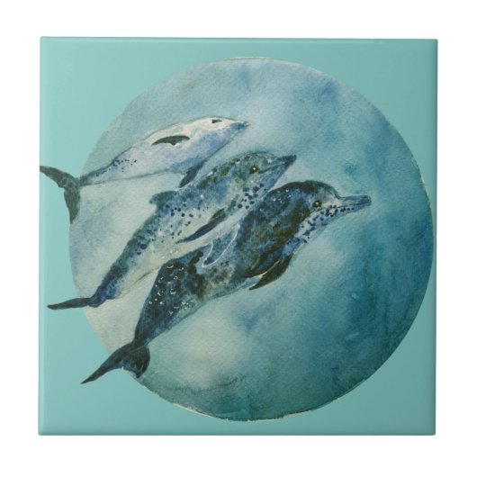 Carreau Trois Dauphins Joueurs  (Devant)