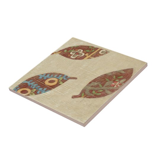 Carreau Trois Feuilles sur l'Arrière - plan Texture Linen (Côté)