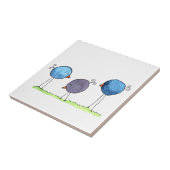 Carreau Trois oiseaux d'aquarelle à lunettes (Côté)